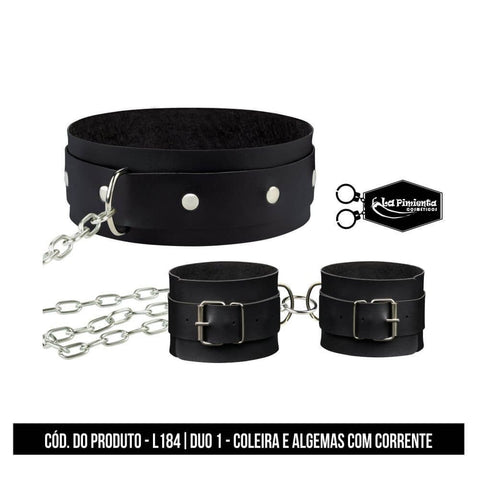 Coleira E Algema Com Corrente -L184