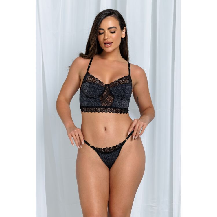 Conjunto Cropped Lurex E Renda -  B797