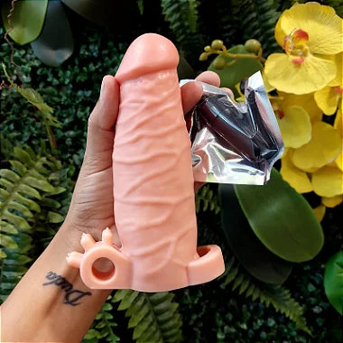Capa Peniana Clara 17,5Cm Anel Vibro - 6247