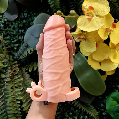 Capa Peniana Clara 17,5Cm Anel Vibro - 6247