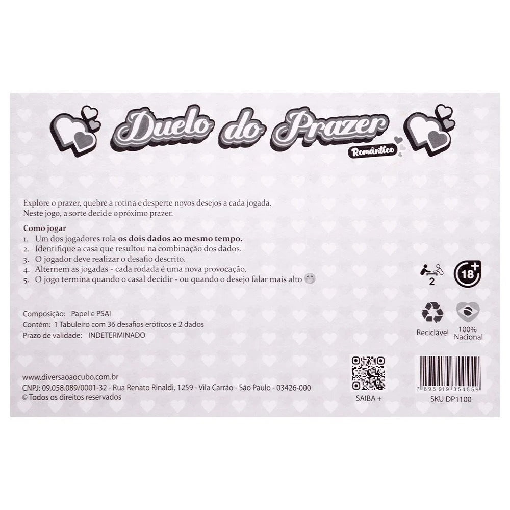 Jogo Tabuleiro e Dados - Duelo Romântico
