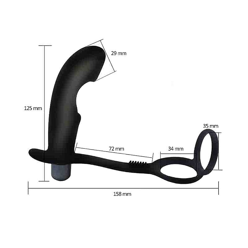 VIbrador para próstata com anel duplo - 8652