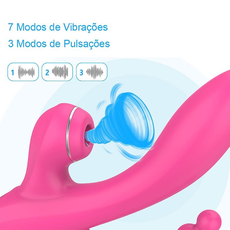 Vibrador Duplo Penetração e Pulsação - 7397