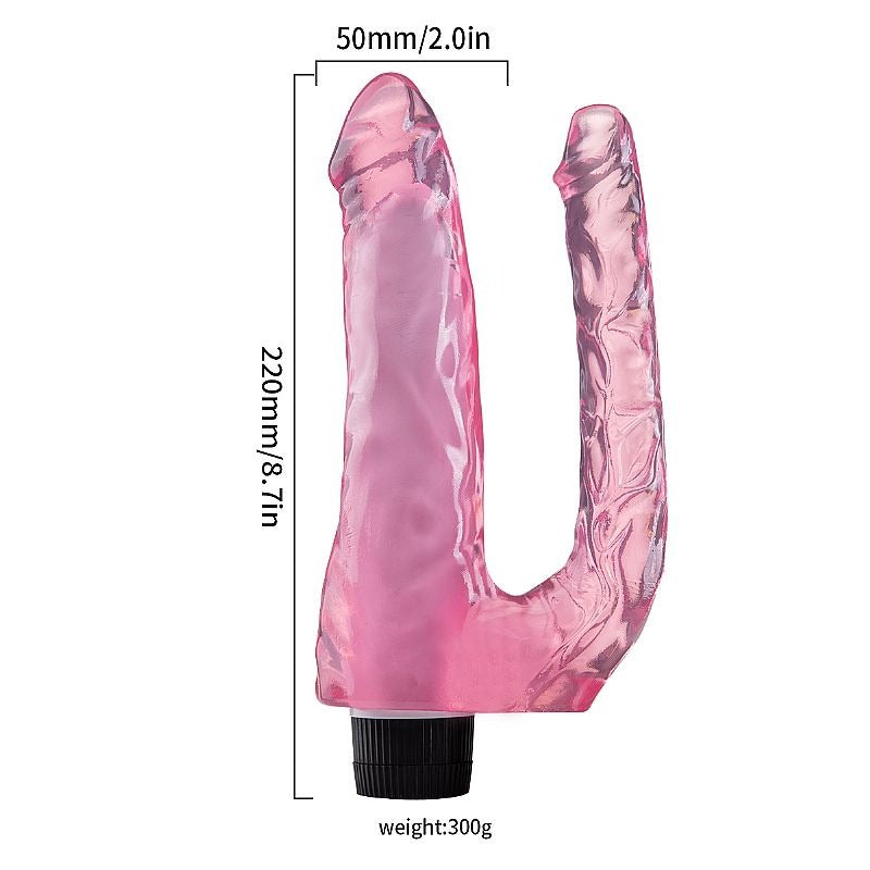 Pênis Realístico Duplo com Vibro - 21,5 x 5,0 - 8219